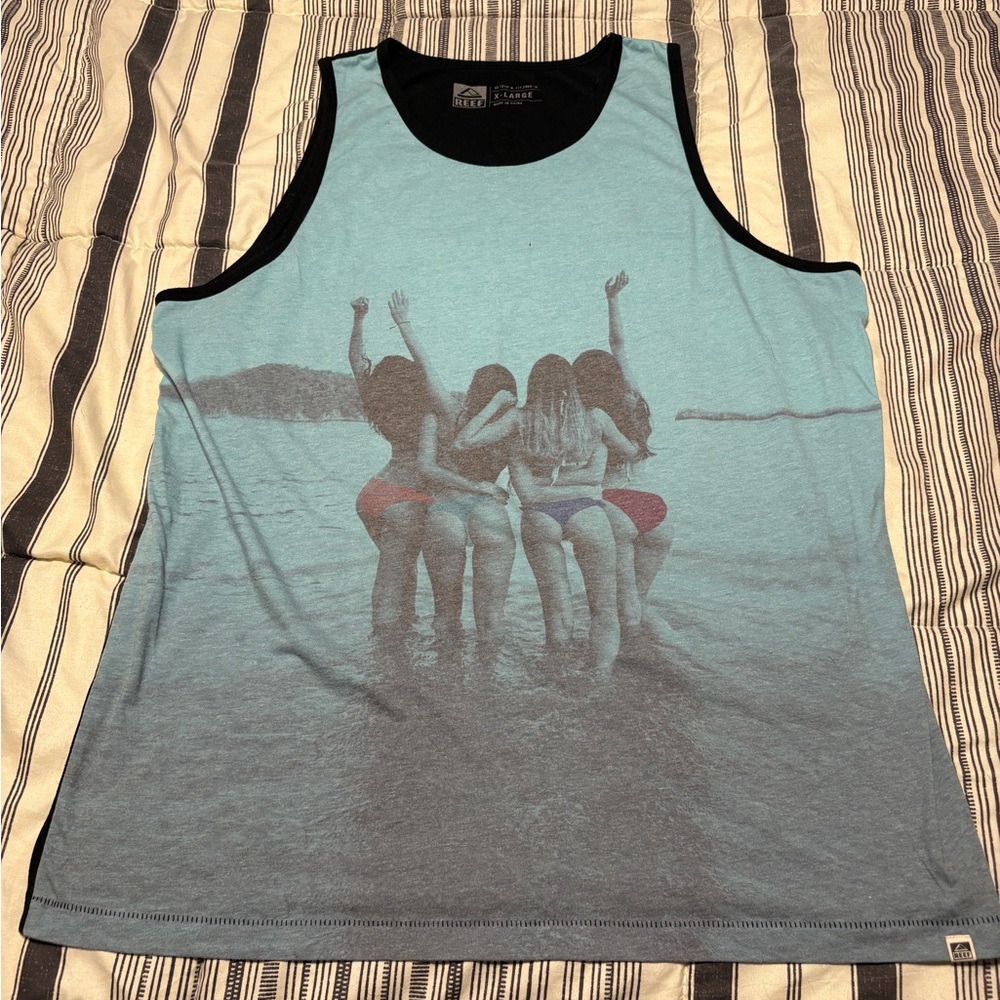 Reef Blue and Black Tank Top